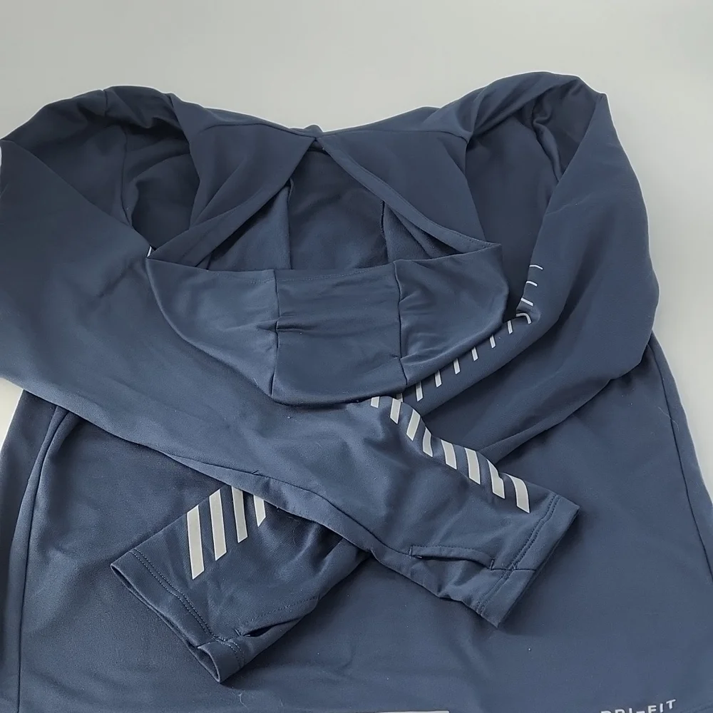 Nike Dri Fit Hooded Long Sleeve Shirt Running Small - Picture 7 of 9